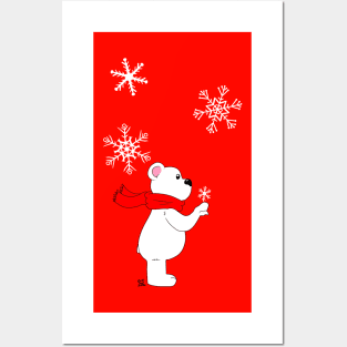 Snowflake and Polar Bear Posters and Art